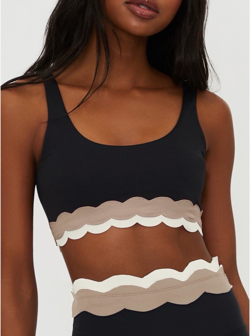 Beach Riot Marin Scallop Trim Sports Bra